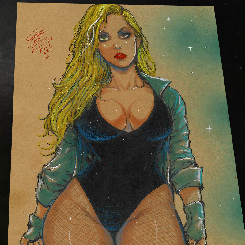 Black Canary Art Print Signed 8.5x11 | Art by Keyeske