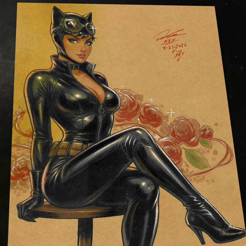 Catwoman Art Print Signed 8.5x11 | Art by Keyeske