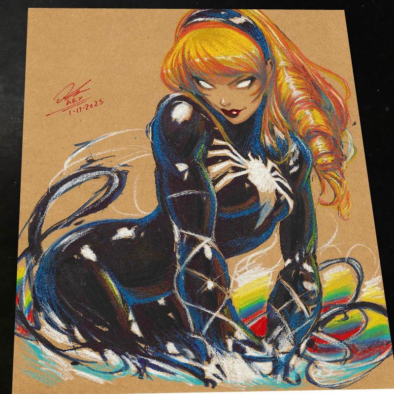 Gwen Stacy x Venom - Marvel art print by Keyeske