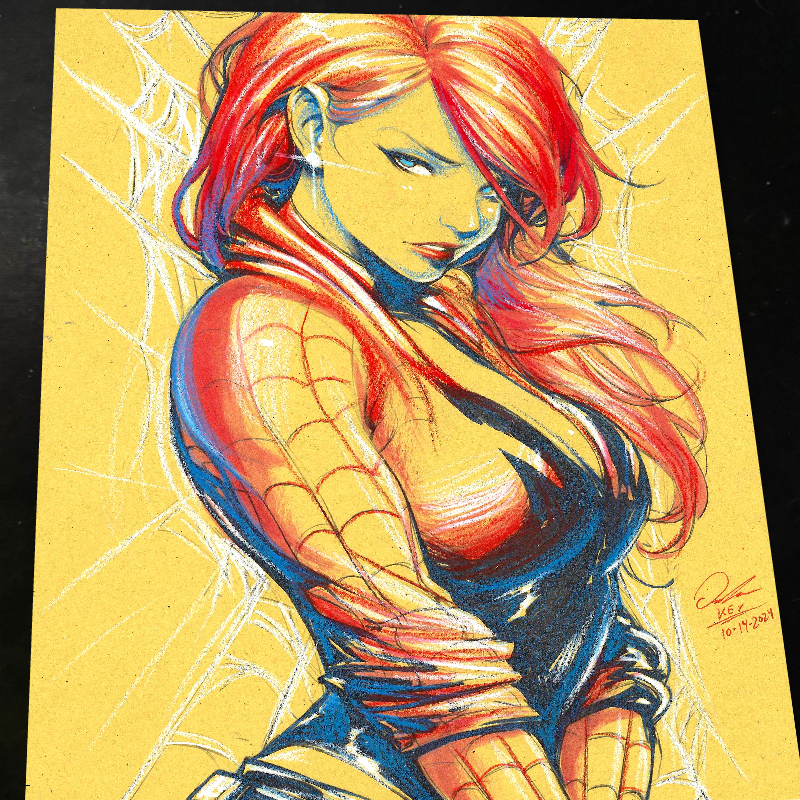 Mary Jane Watson Art Print Signed 8.5x11 | Art by Keyeske