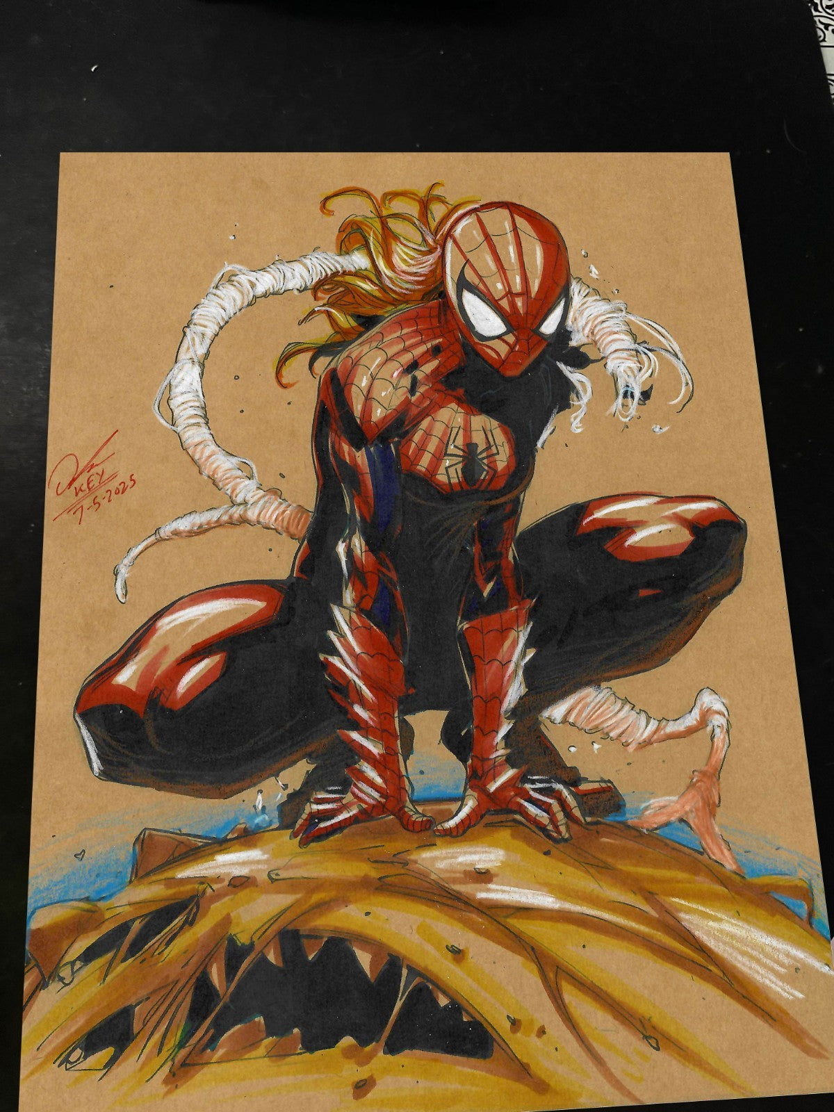Spider-Woman Art Print Signed 8.5x11 | Art by Keyeske