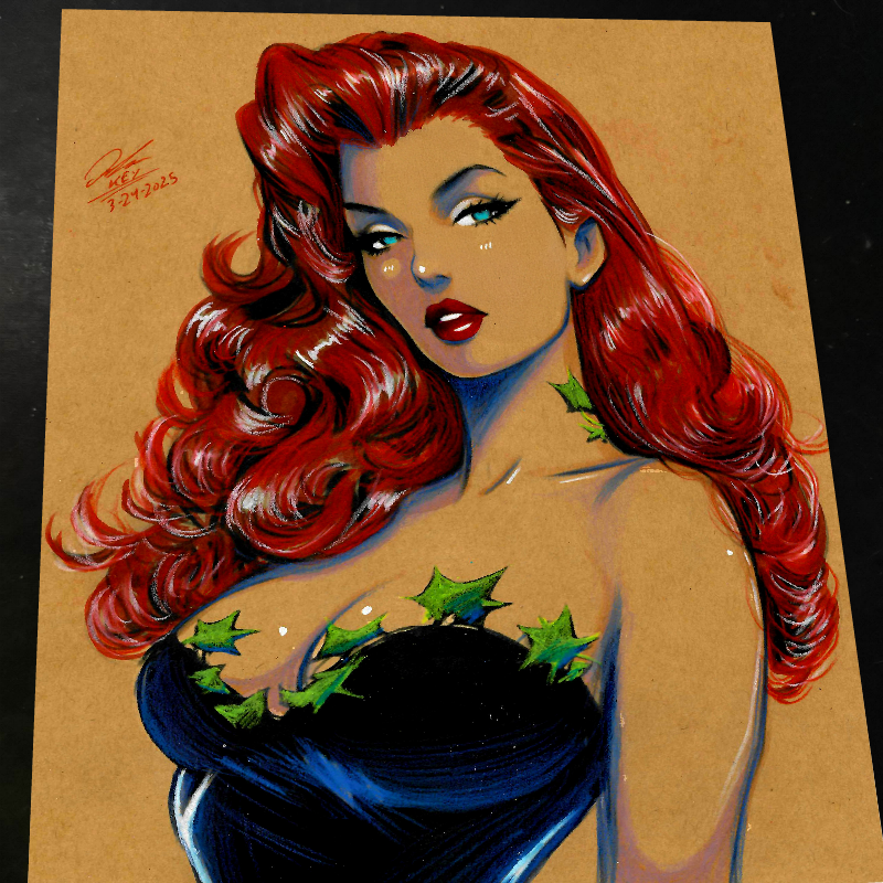 Poison Ivy Art Print Signed 8.5x11 | Art by Keyeske