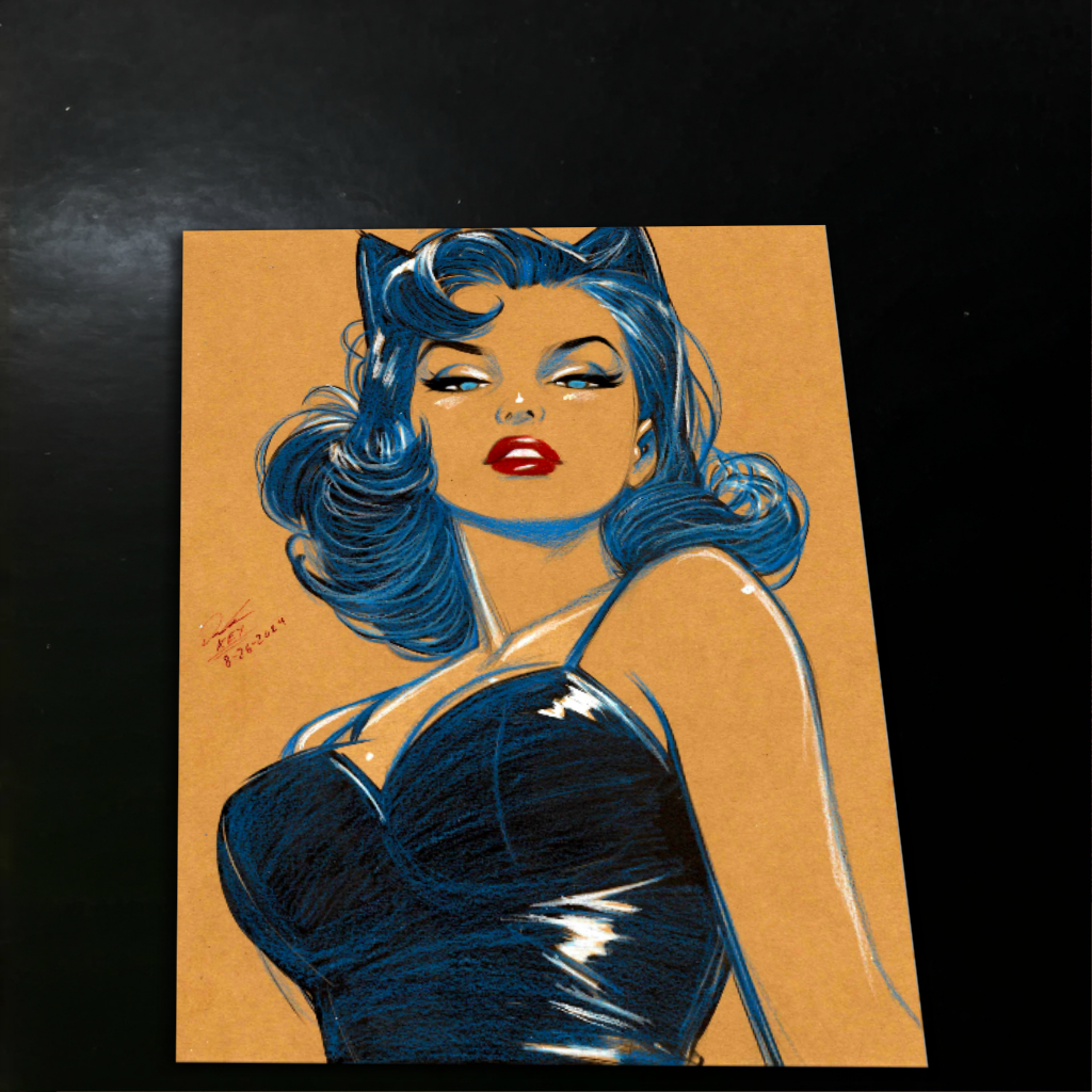 Catwoman Art Print Signed 8.5x11 | Art by Keyeske