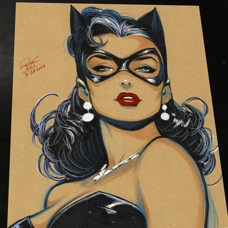 Catwoman Art Print Signed 8.5x11 | Art by Keyeske