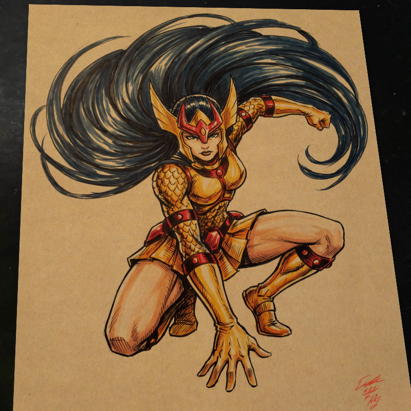 Big Barda DC Art Print Signed 8.5x11 | Art by Keyeske