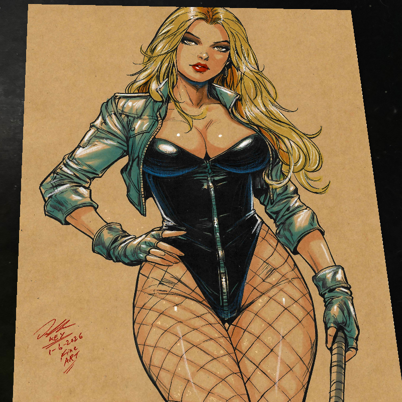 Black Canary Art Print Signed 8.5x11 | Art by Keyeske