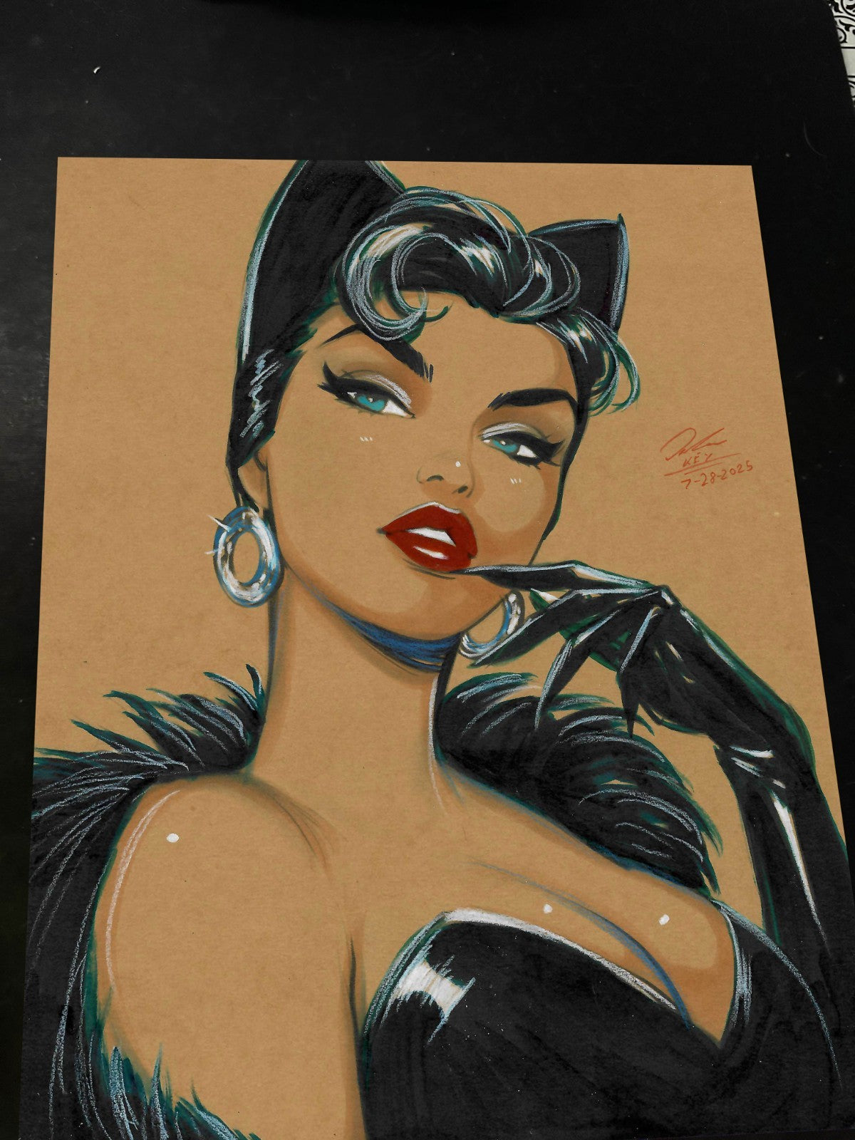 Catwoman Art Print Signed 8.5x11 | Art by Keyeske