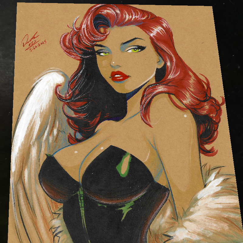 Hawkgirl Art Print Signed 8.5x11 | Art by Keyeske