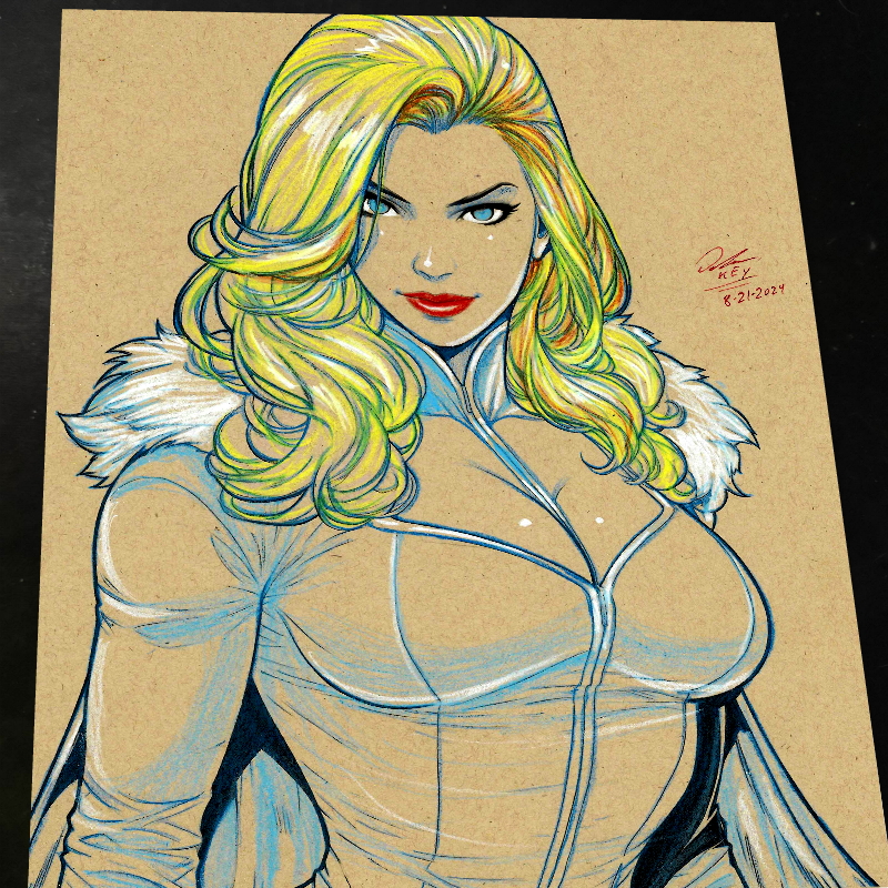 Emma Frost X-Men Art Print Signed 8.5x11 | Art by Keyeske