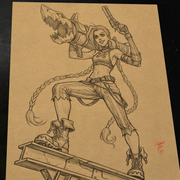 Jinx League of Legends Sketch - One Piece art print by Keyeske