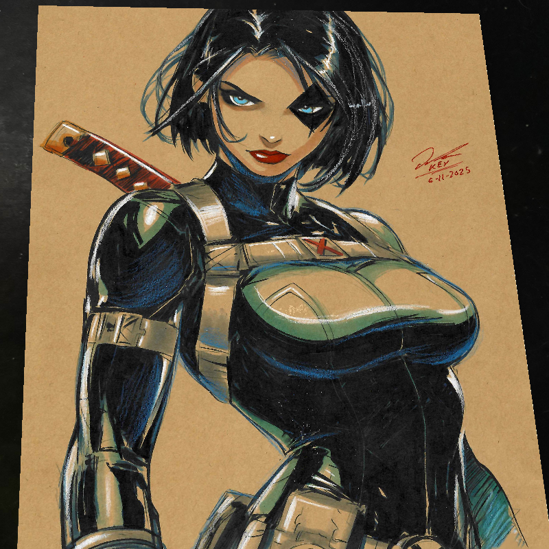 Domino X-Men art print by Keyeske