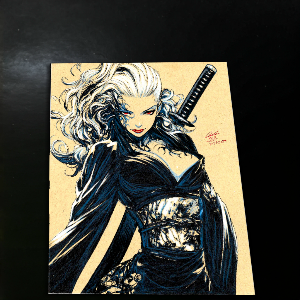 Demonic Elegance Original Art Print Signed 8.5x11 | Art by Keyeske