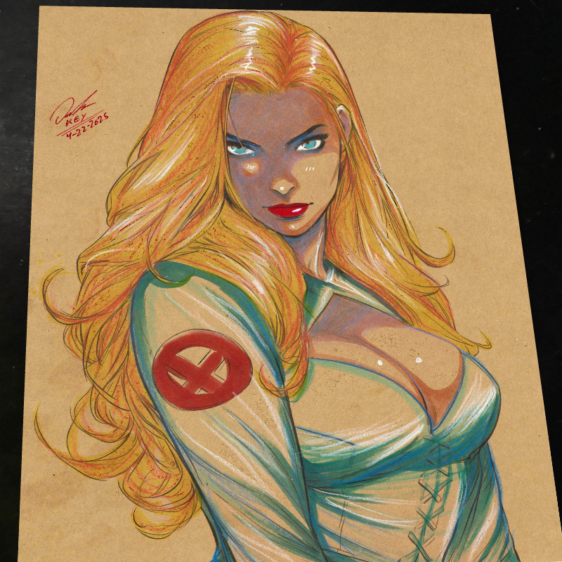 Emma Frost X-Men Art Print Signed 8.5x11 | Art by Keyeske