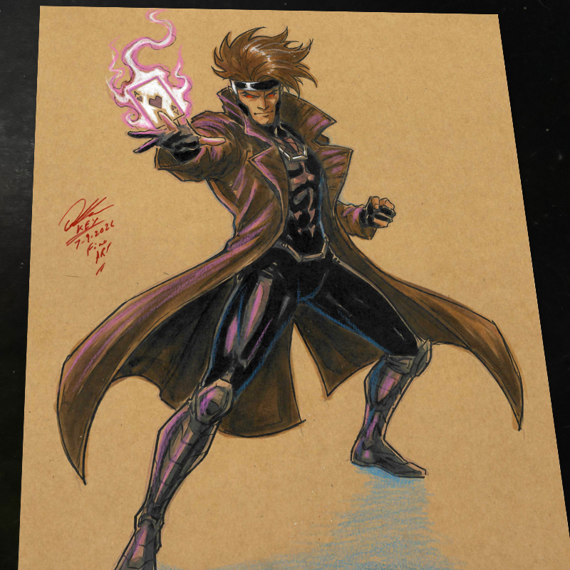 Gambit X-Men Art Print Signed 8.5x11 | Art by Keyeske