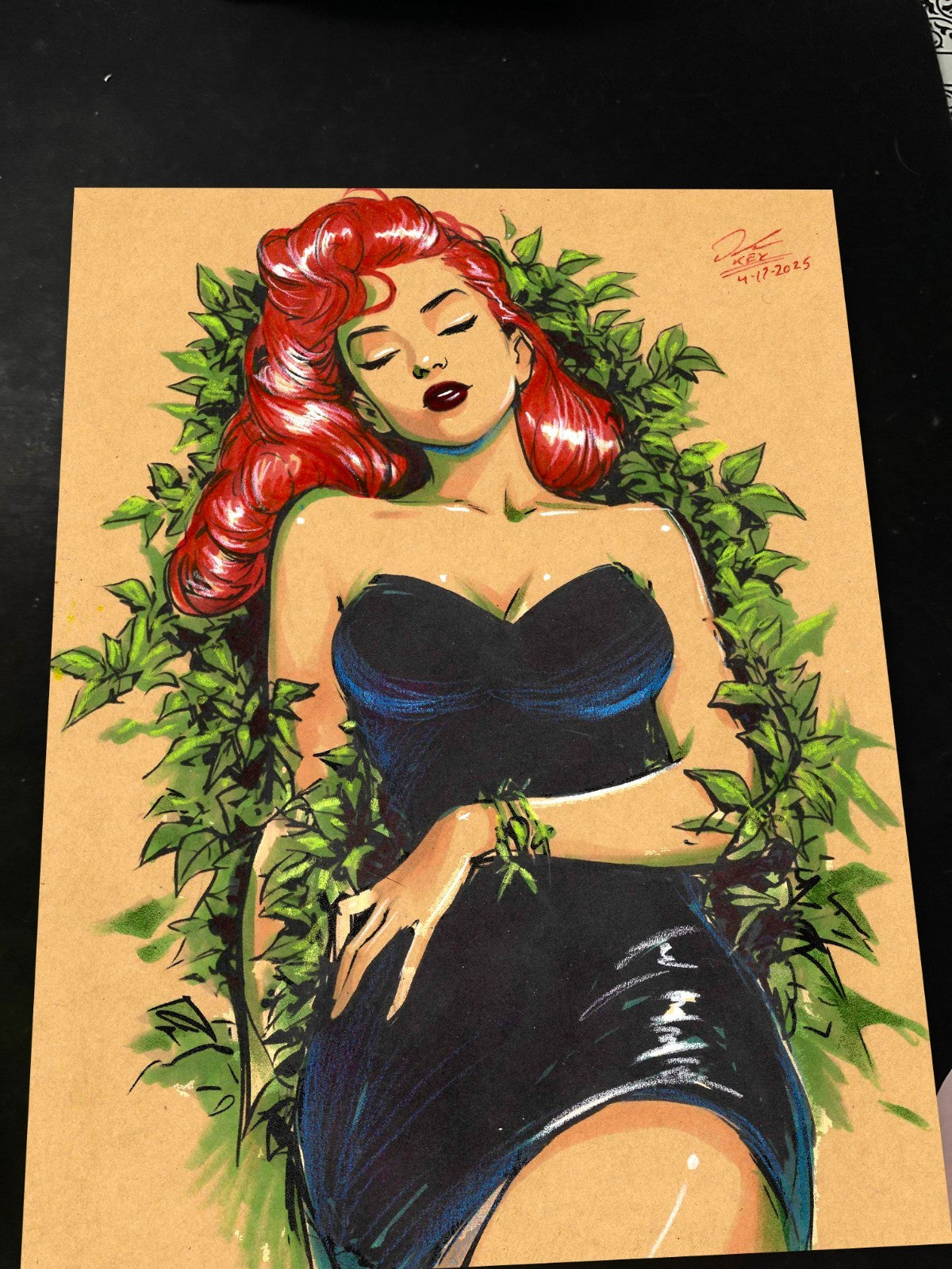 Poison Ivy Art Print Signed 8.5x11 | Art by Keyeske