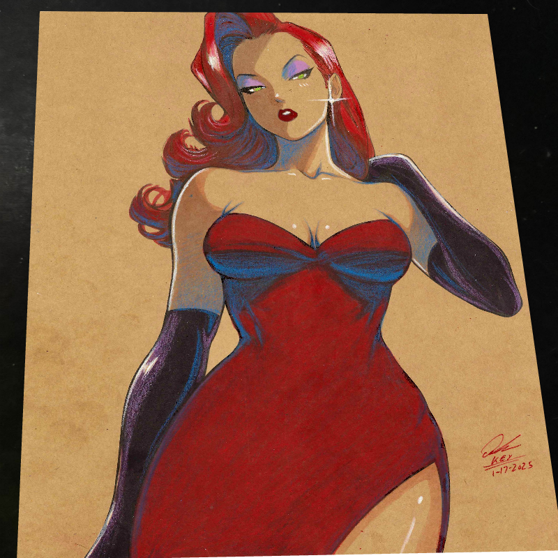 Jessica Rabbit Art Print Signed 8.5x11 | Art by Keyeske