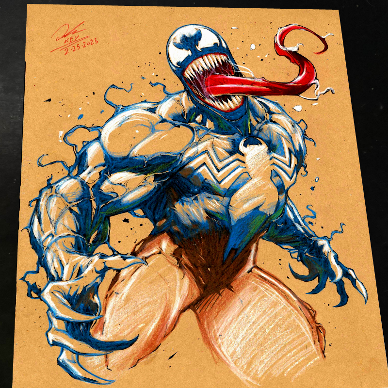 Venom Art Print Signed 8.5x11 | Art by Keyeske