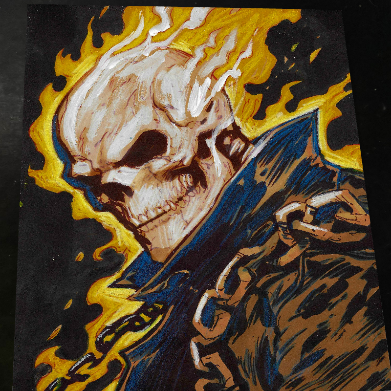 Ghost Rider Art Print Signed 8.5x11 | Art by Keyeske