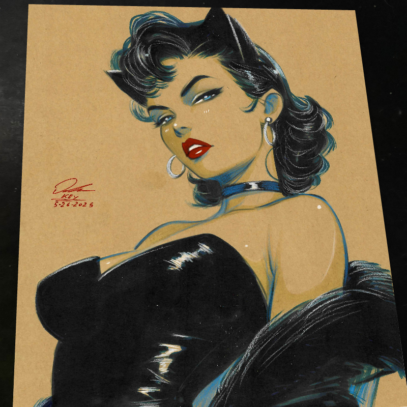 Catwoman Art Print Signed 8.5x11 | Art by Keyeske