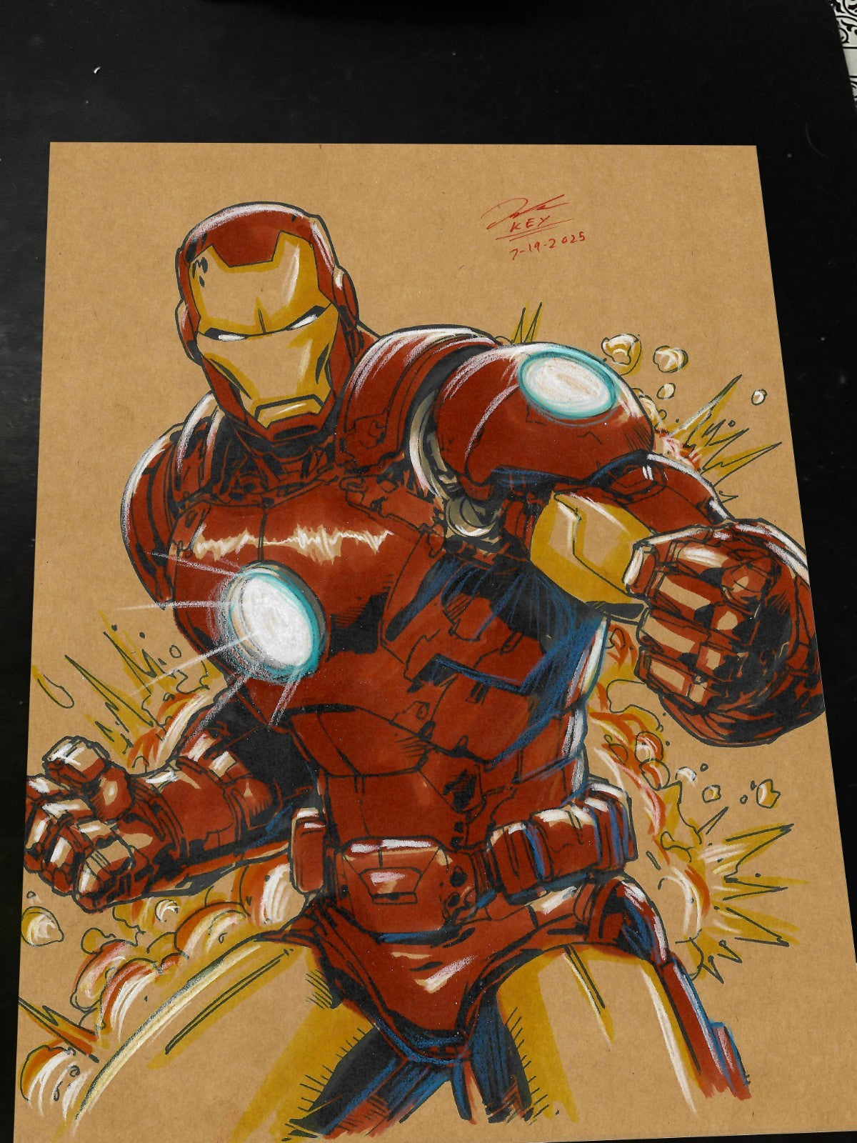 Iron Man Art Print Signed 8.5x11 | Art by Keyeske
