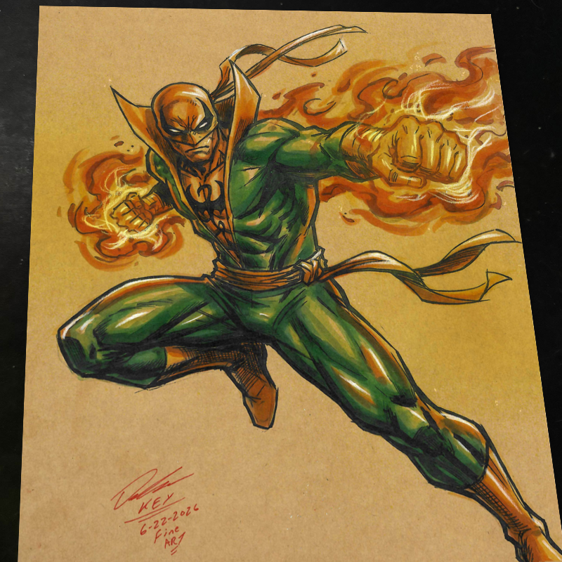 Iron Fist Marvel Art Print Signed 8.5x11 | Art by Keyeske