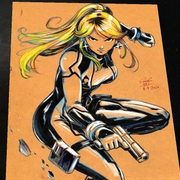 Zero Suit Samus Aran Super Metroid - Marvel art print by Keyeske