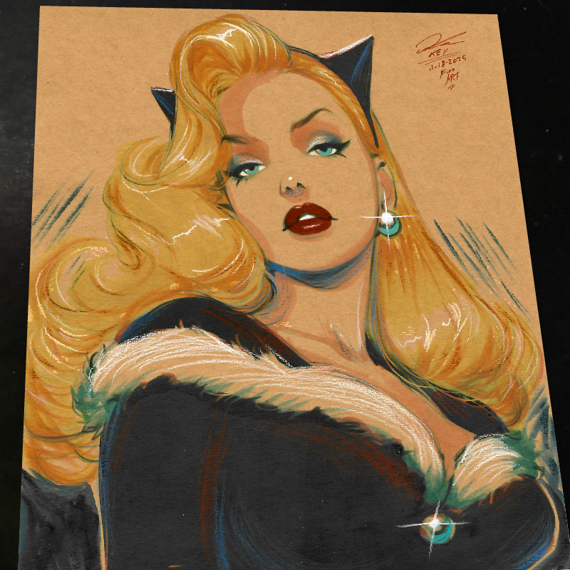 Catwoman Art Print Signed 8.5x11 | Art by Keyeske