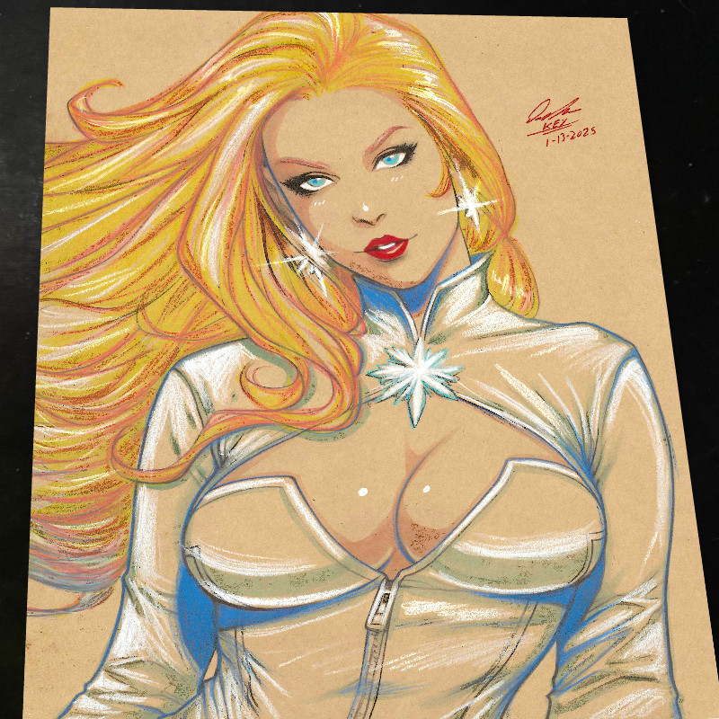 Emma Frost X-Men Art Print Signed 8.5x11 | Art by Keyeske