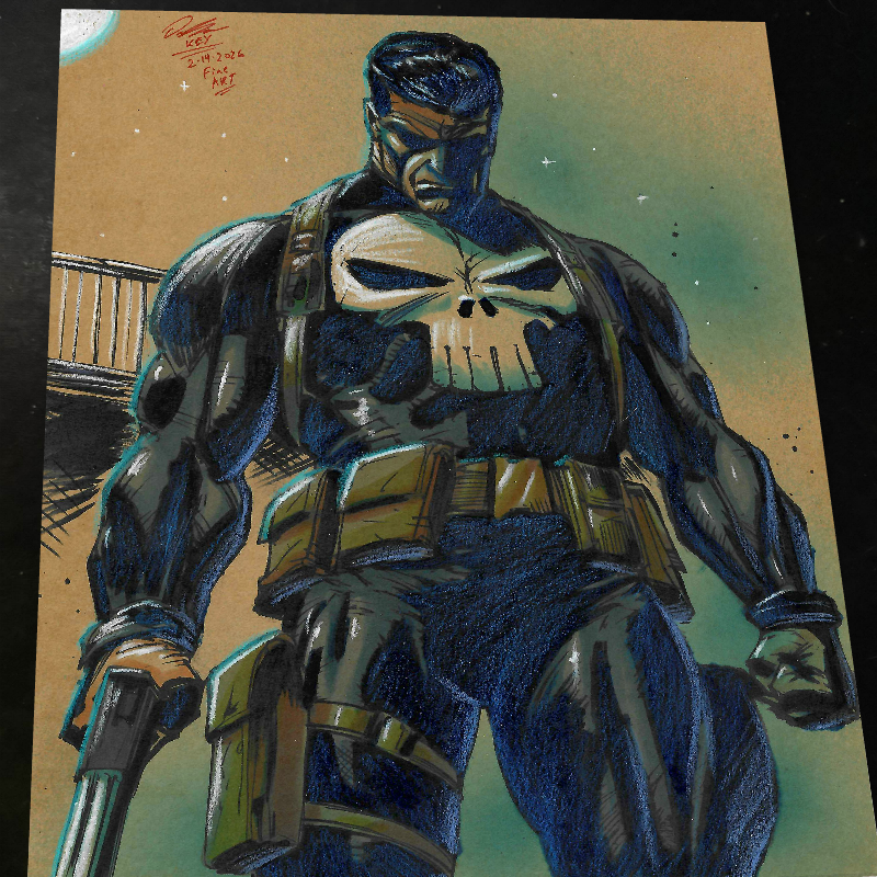 Punisher - Marvel art print by Keyeske