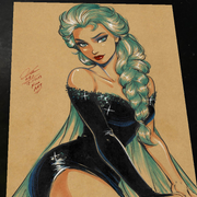 Elsa Frozen Art Print Signed 8.5x11 | Art by Keyeske