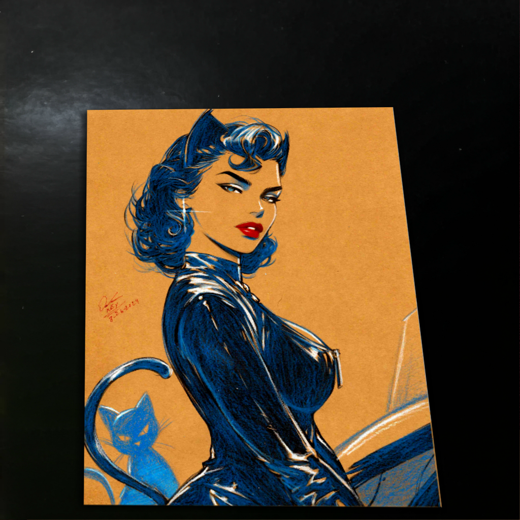 Catwoman Art Print Signed 8.5x11 | Art by Keyeske
