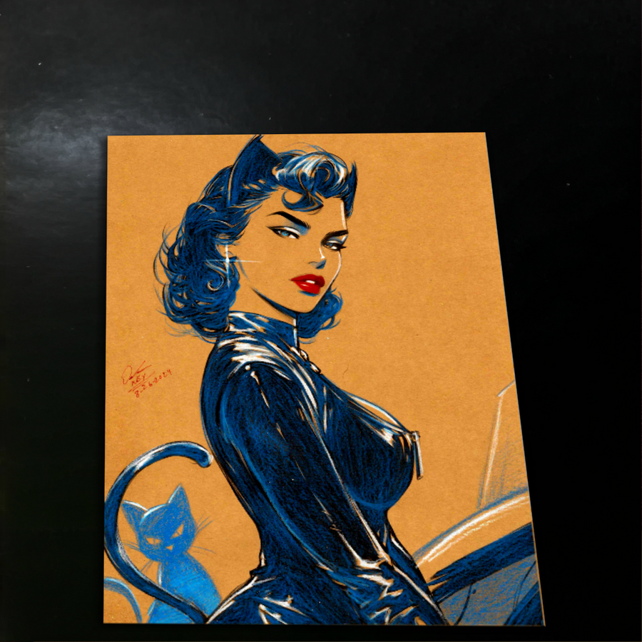 Catwoman Art Print Signed 8.5x11 | Art by Keyeske