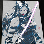 Psylocke Art Print Signed 8.5x11 | Art by Keyeske