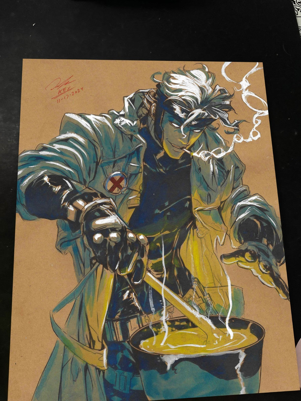 Gambit X-Men Art Print Signed 8.5x11 | Art by Keyeske