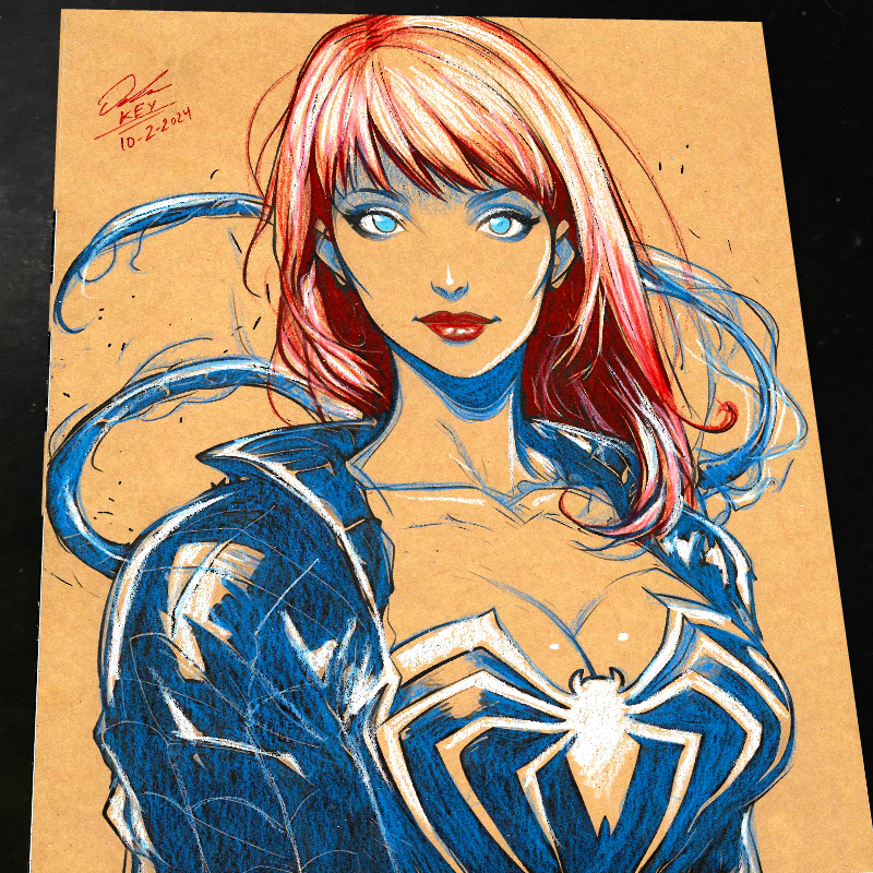 Mary Jane Watson Art Print Signed 8.5x11 | Art by Keyeske