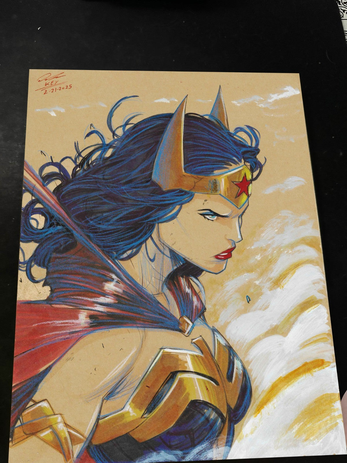 Wonder Woman Art Print Signed 8.5x11 | Art by Keyeske