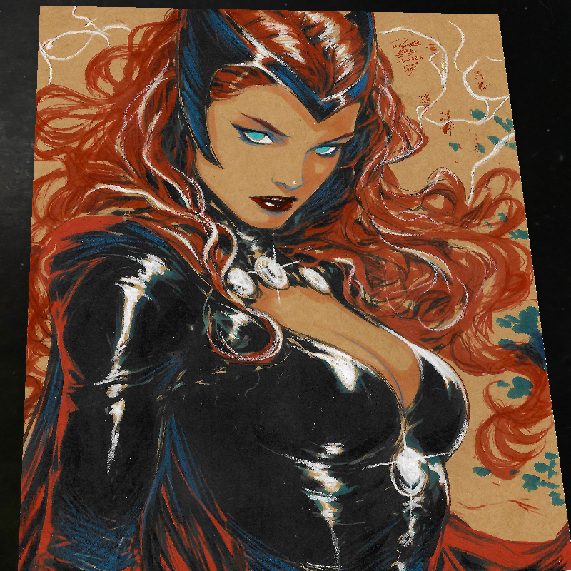 Scarlet Witch Art Print Signed 8.5x11 | Art by Keyeske