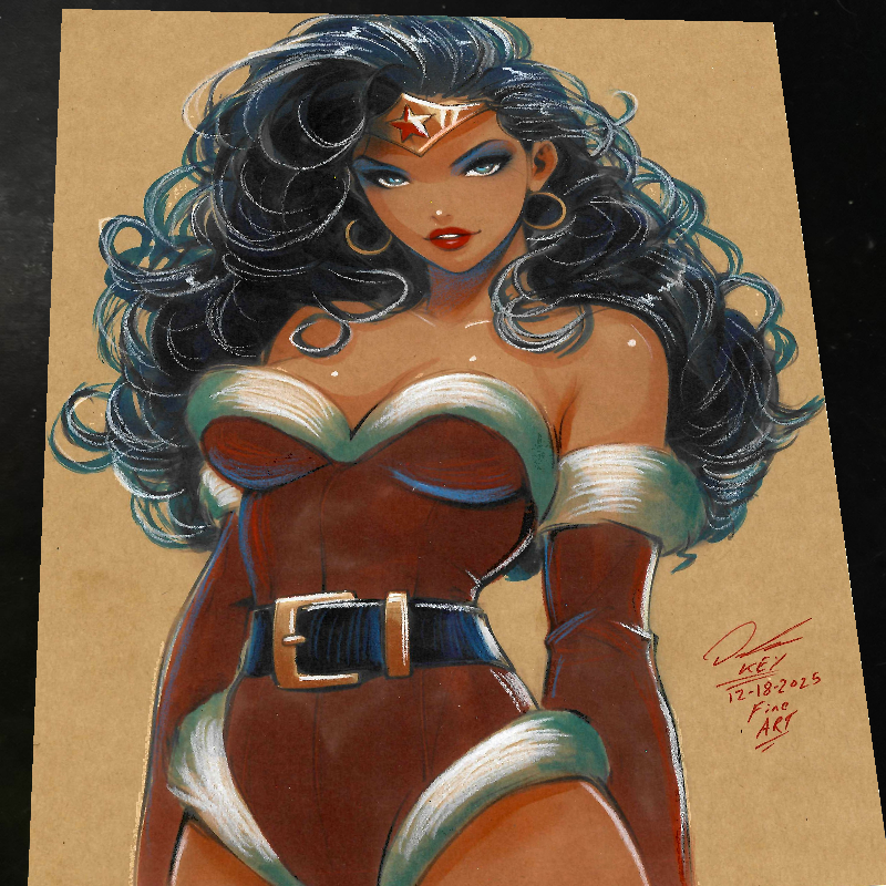 Wonder Woman Art Print Signed 8.5x11 | Art by Keyeske