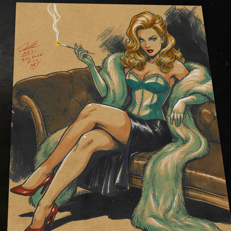 Emma Frost X-Men Art Print Signed 8.5x11 | Art by Keyeske