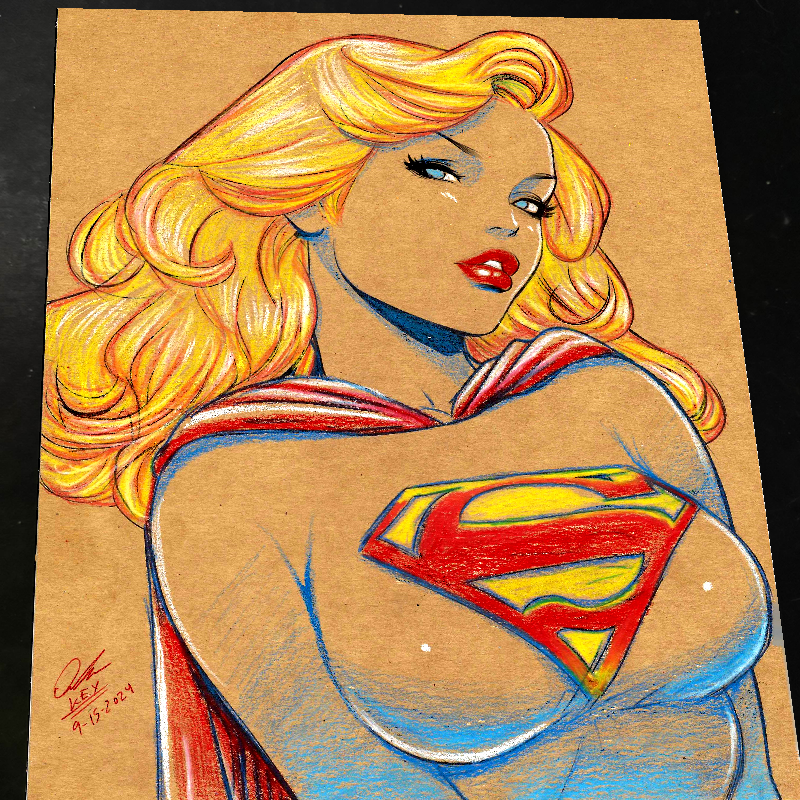 Supergirl DC Art Print Signed 8.5x11 | Art by Keyeske