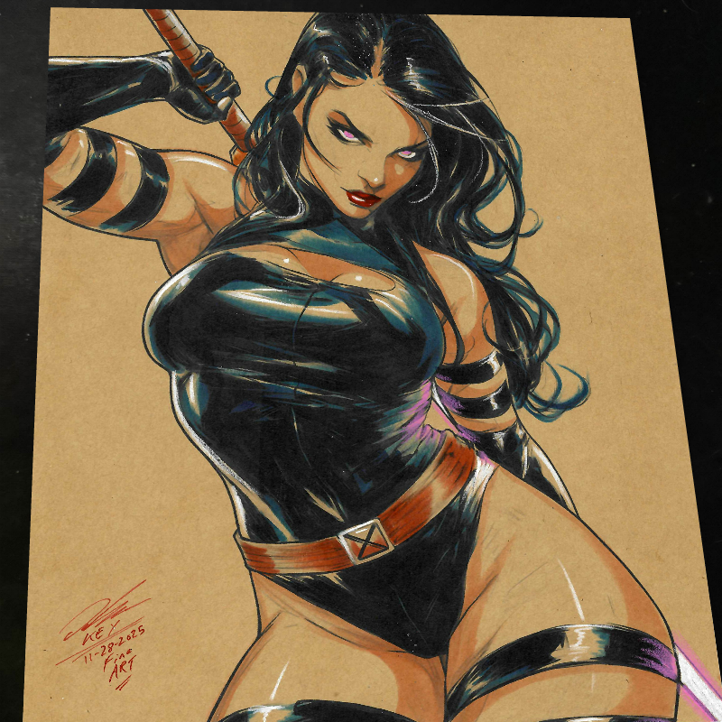 Psylocke Art Print Signed 8.5x11 | Art by Keyeske