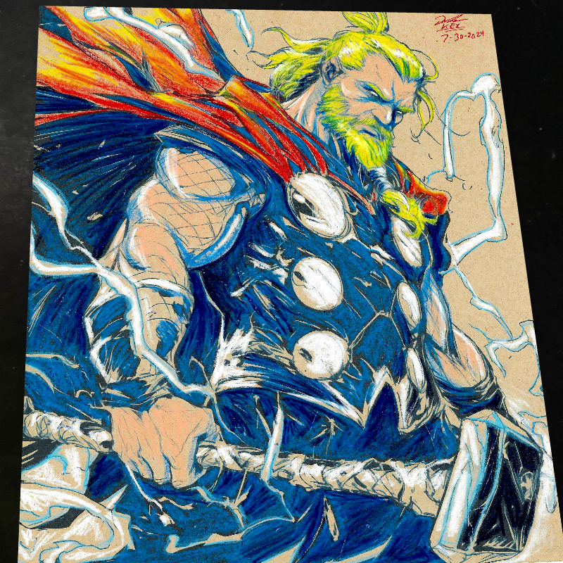 Thor Art Print Signed 8.5x11 | Art by Keyeske