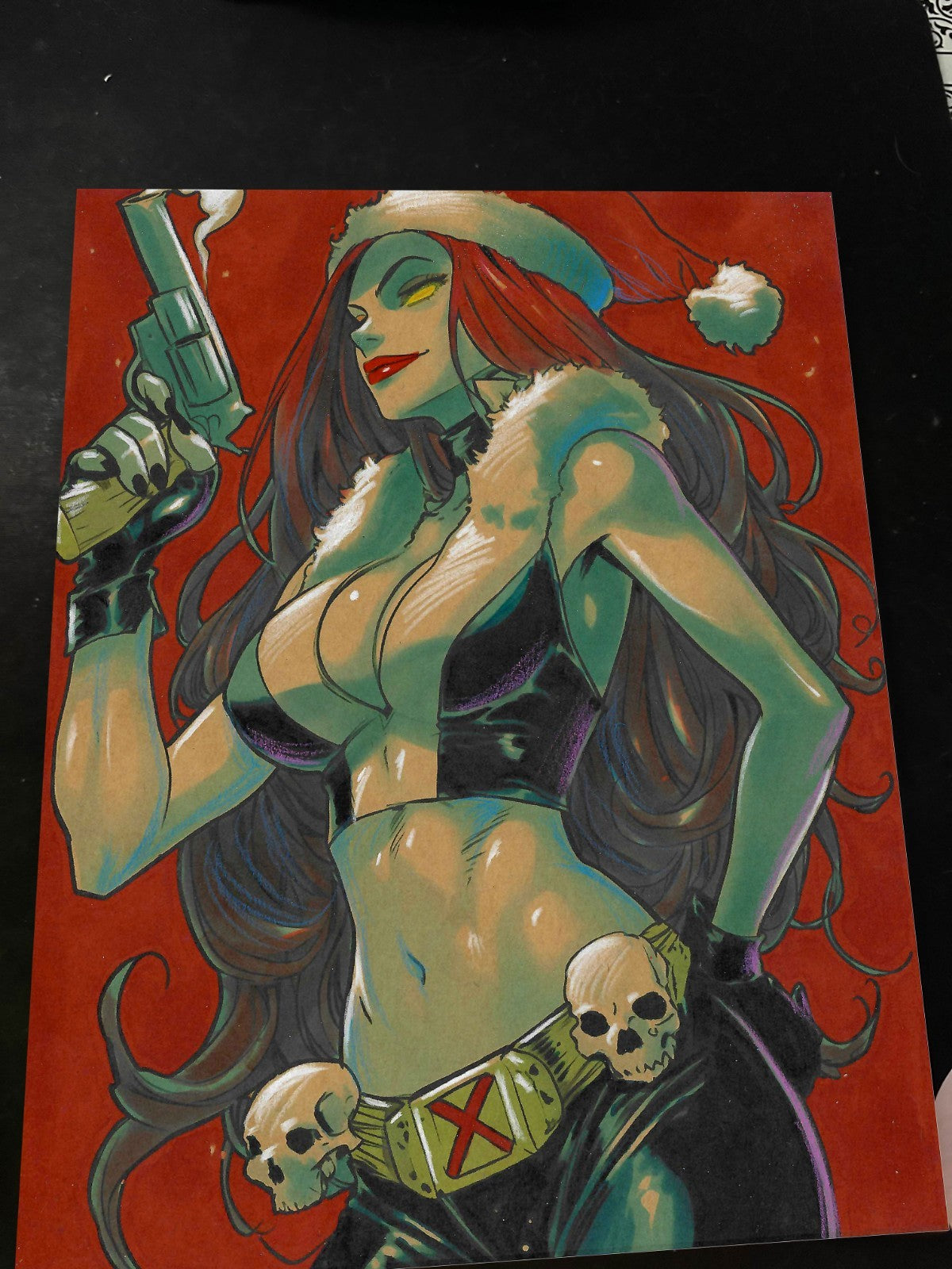 Mystique Holiday X-Men Art Print Signed 8.5x11 | Art by Keyeske