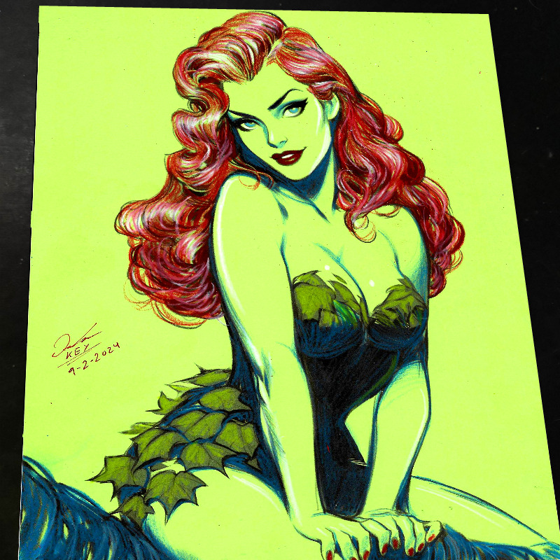 Poison Ivy Art Print Signed 8.5x11 | Art by Keyeske