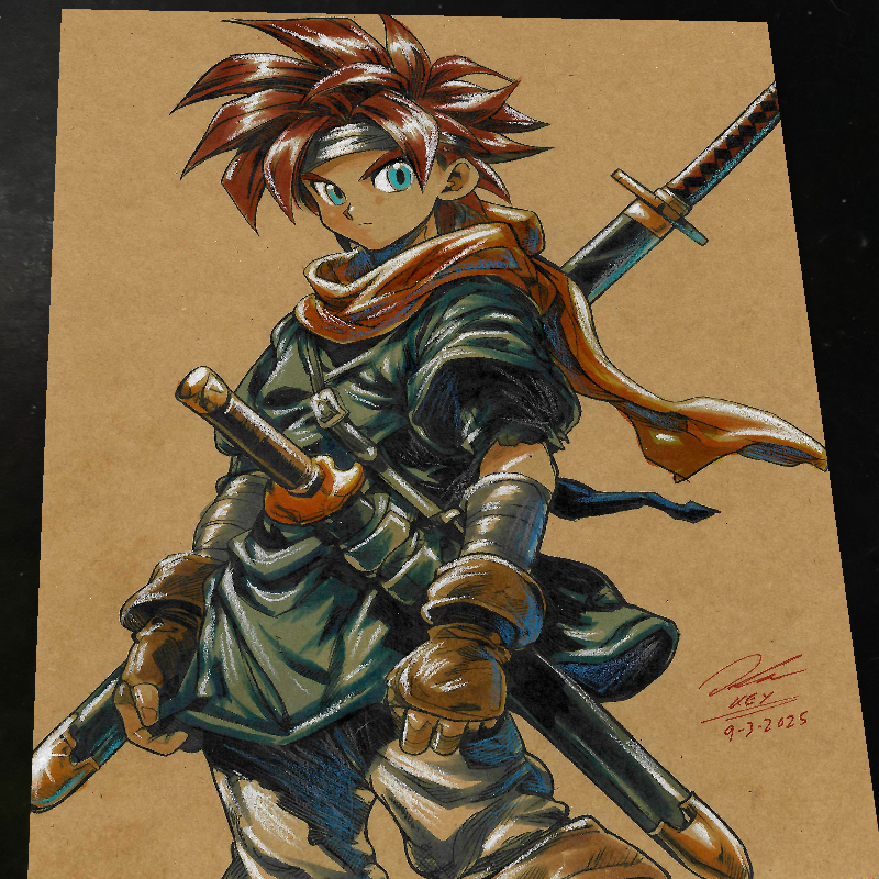 Crono Chrono Trigger Art Print Signed 8.5x11 | Art by Keyeske