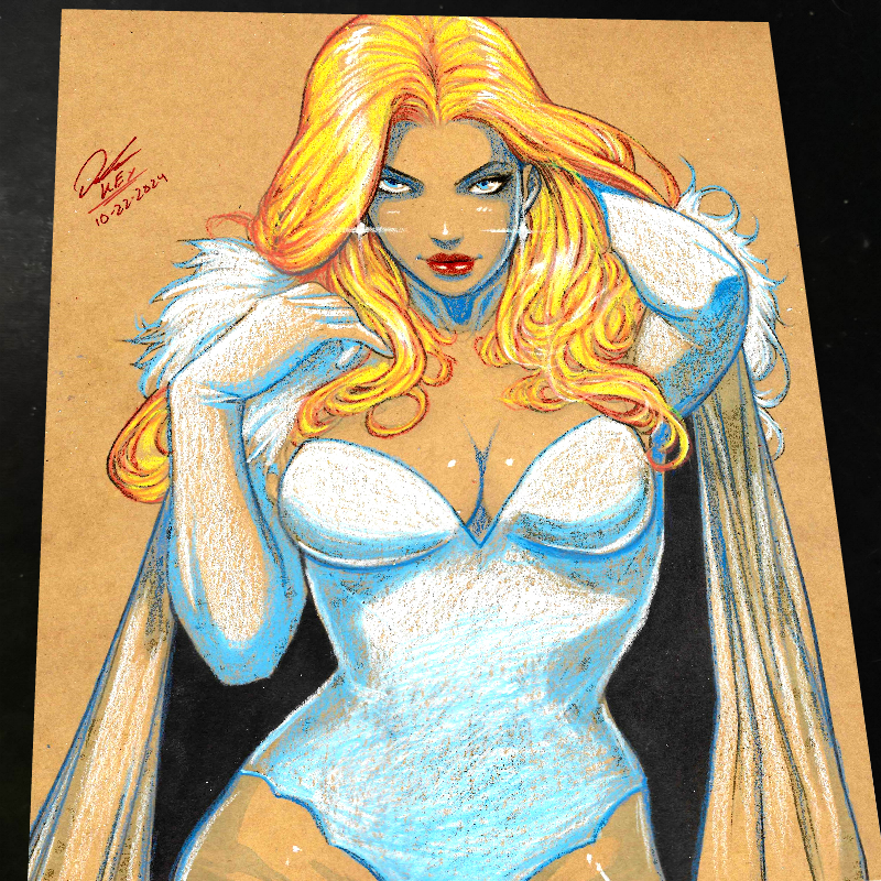 Emma Frost X-Men Art Print Signed 8.5x11 | Art by Keyeske
