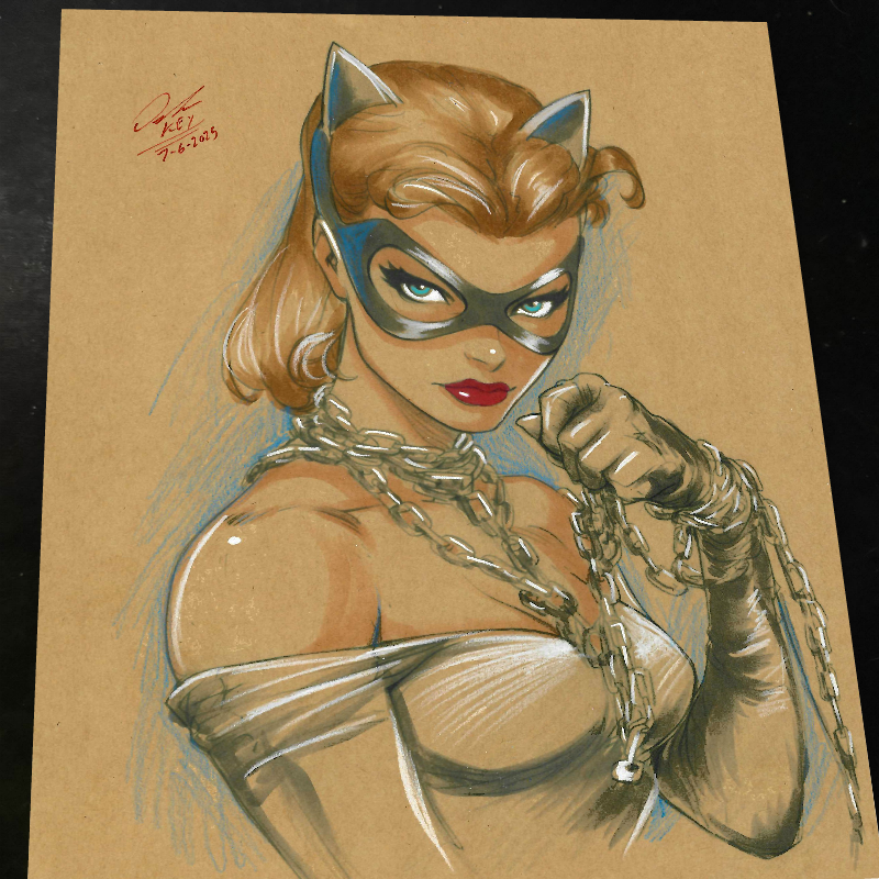 Catwoman Art Print Signed 8.5x11 | Art by Keyeske