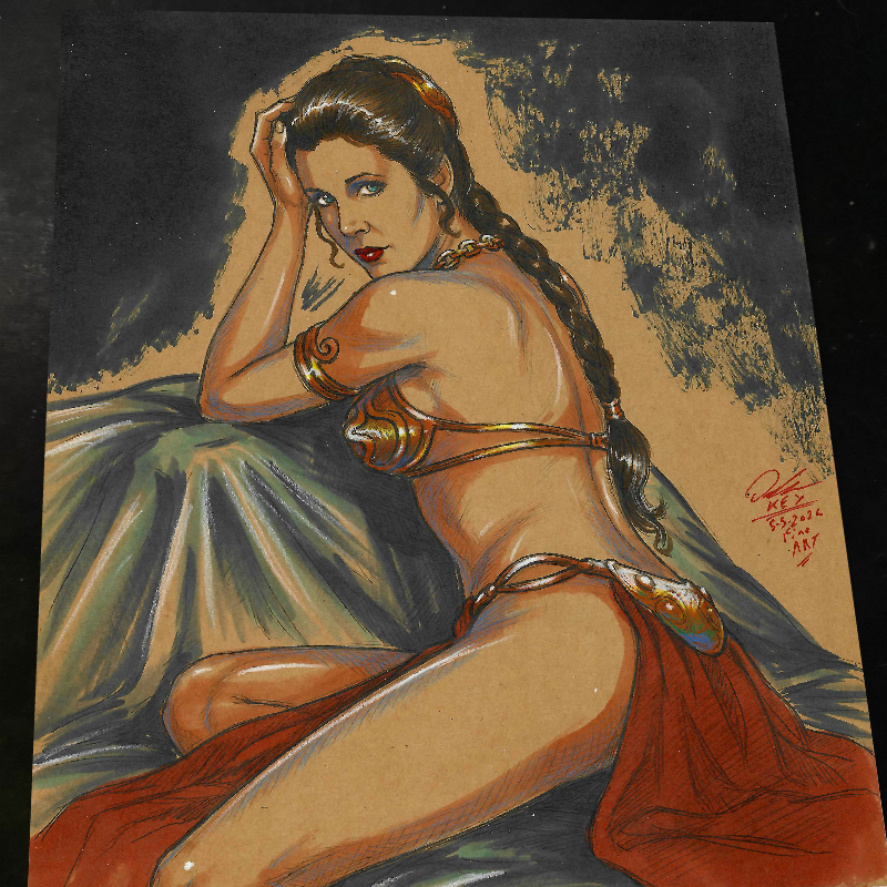 Princess Leia Art Print Signed 8.5x11 | Art by Keyeske