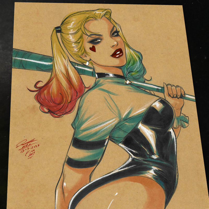 Harley Quinn Print Signed 8.5x11 | Art by Keyeske