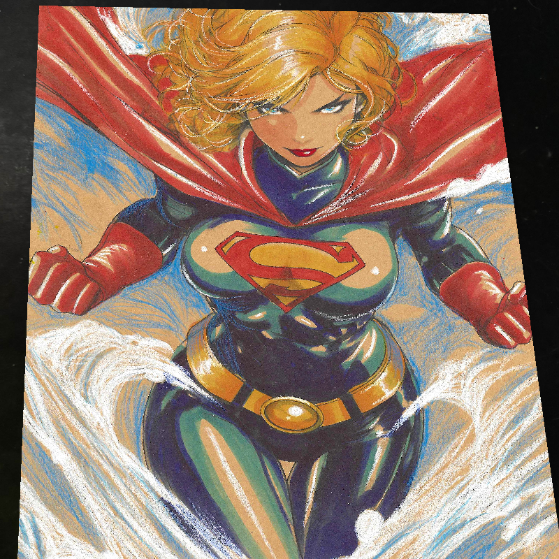Supergirl DC Art Print Signed 8.5x11 | Art by Keyeske